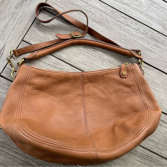 J. Crew Biennial Tan Leather Hobo Crossbody Shoulder Bag - Picture 1 of 12